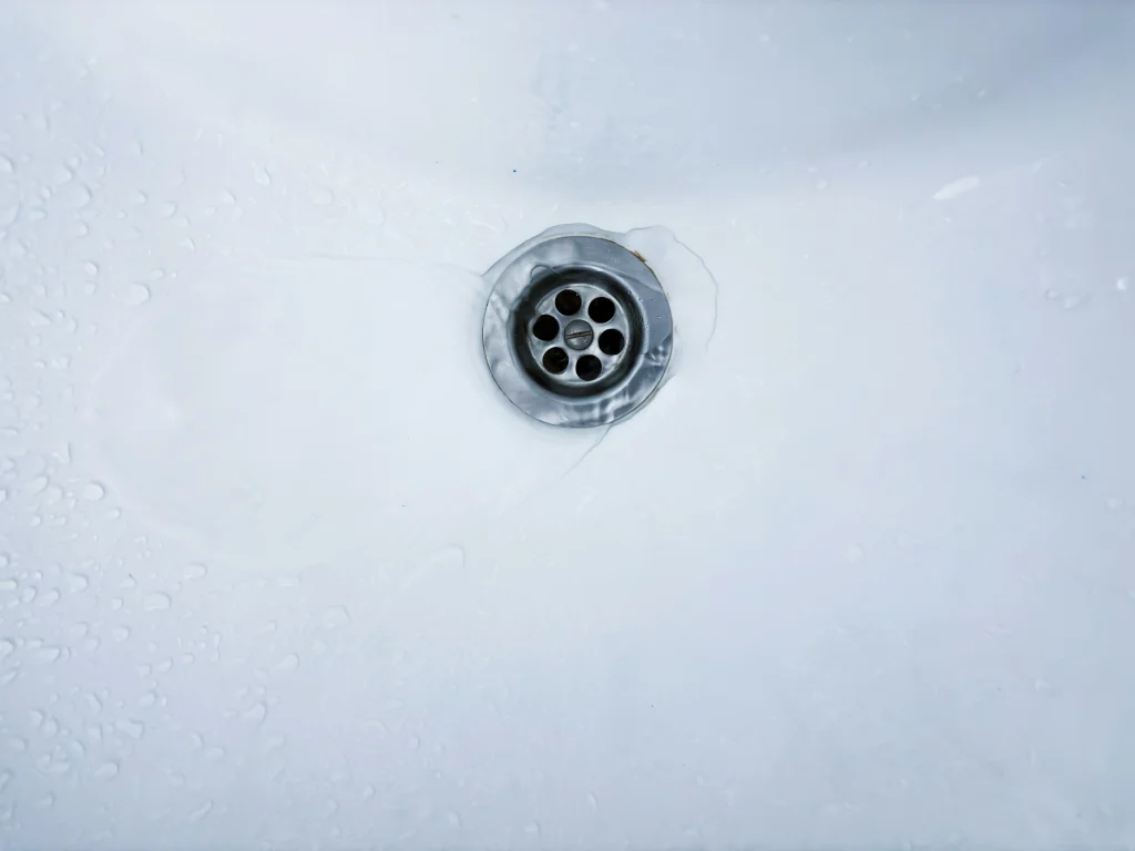 Water pooling around sink drain